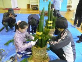 松、竹、梅の飾りつけ