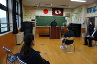 PTA会長からも激励しました PTA会長からも激励しました