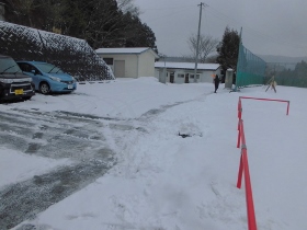 駐車場の雪かき