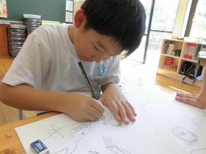 一生懸命描いています