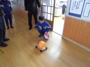 走らせているところ