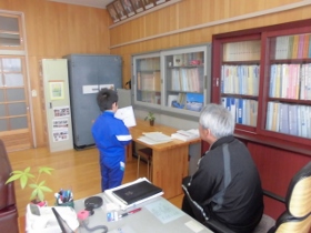 校長先生に発表